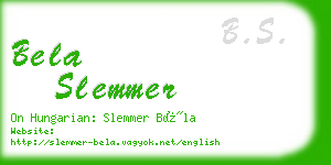 bela slemmer business card